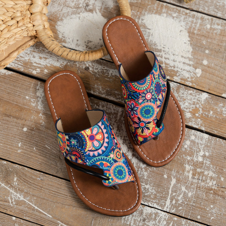 Dame Farverige Tåsplit Sandaler Stilla