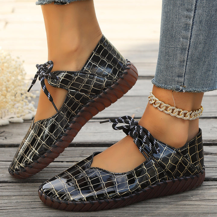 Dame Ballerinas med slangeskinds-look og fleksibel sål Stilla