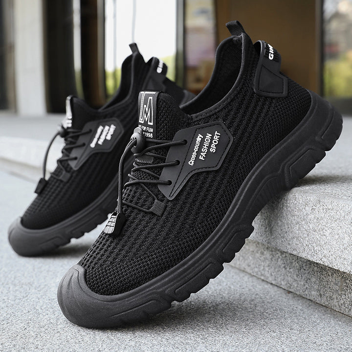 Herrer Sporty Sneakers med åndbart strikdesign og stødabsorberende sål Stilla