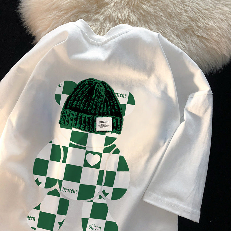 Dame T-shirt med legende bjørnemotiv og moderne grafikdesign Stilla