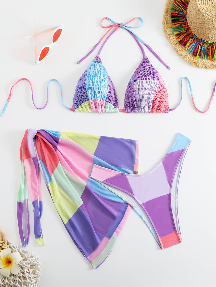 Stilfuldt triangel-bikini-sæt til damer med matchende cover-up Stilla