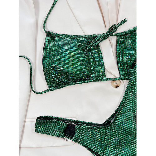 Dame bikini-sæt med funklede paliet-design og justerbare stropper Stilla
