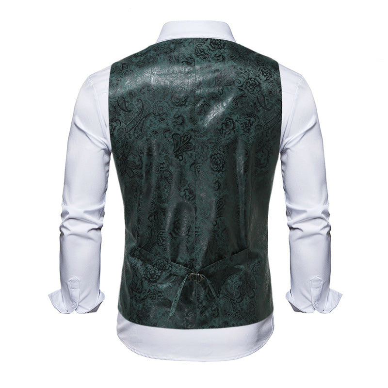 Herrer elegante blomsterprintvest Stilla