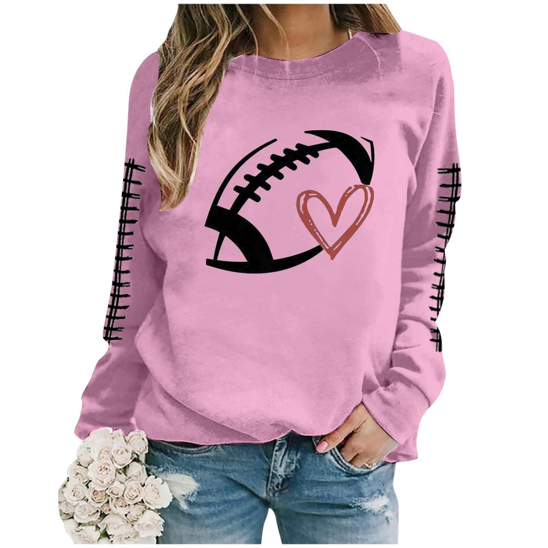 Kvinders sweatshirt med sporty fodboldmotiv og afslappet pasform Stilla