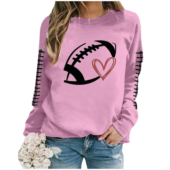Kvinders sweatshirt med sporty fodboldmotiv og afslappet pasform Stilla