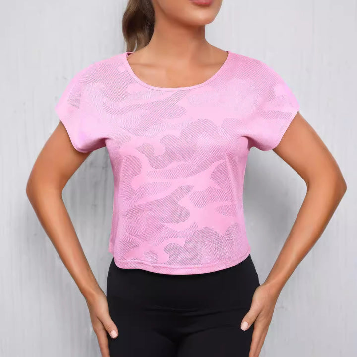 Damer Sporty Crop-Top med åndbart netværksdesign Skovae