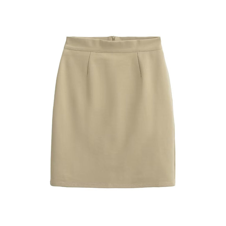 Dame elegant blyantskjørt med raffineret plissédesign og glat materiale Stilla