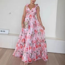 Femme Floral Ryscher Cut-Out Maxi Kjole Stilla