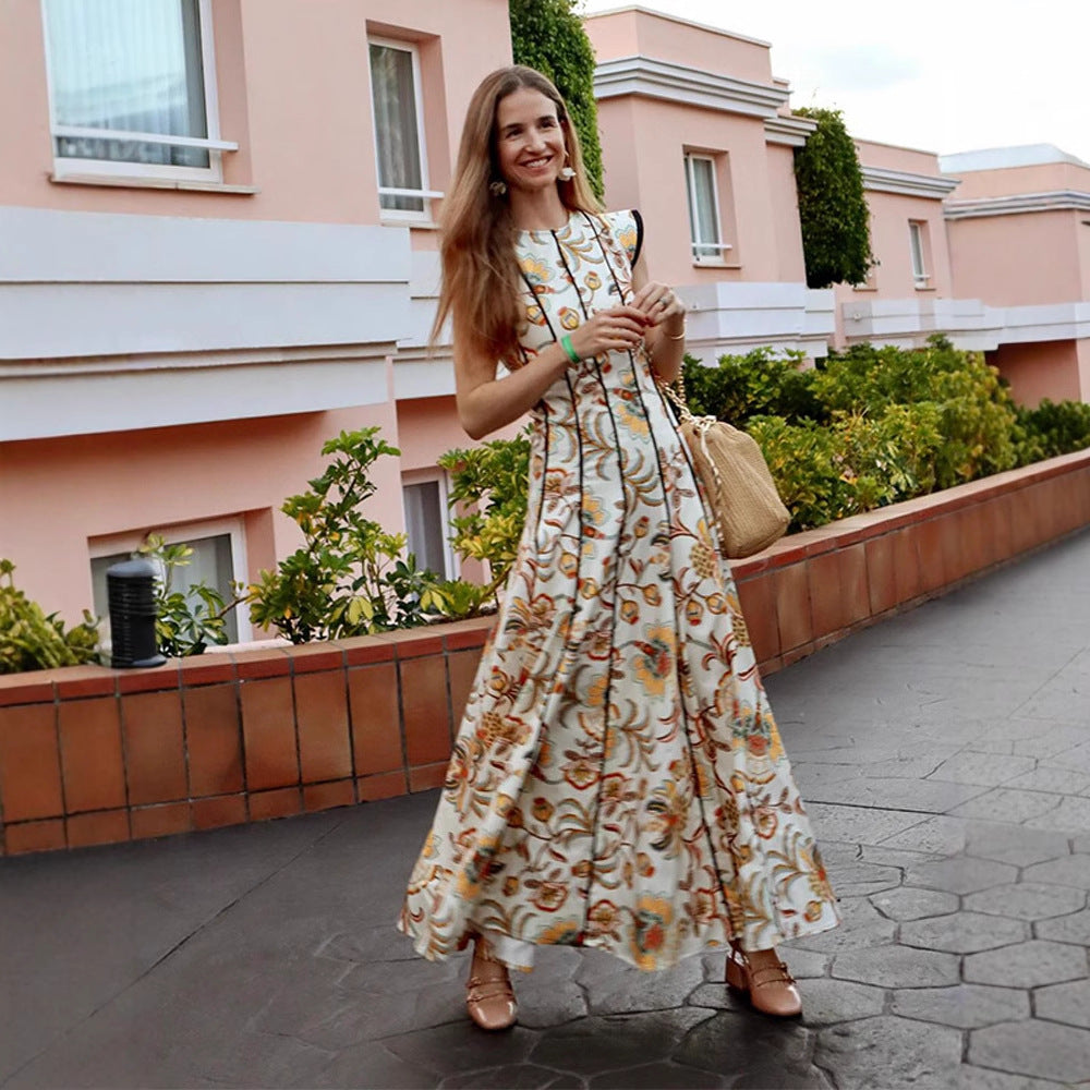 Dame Maxi Kjole med florale mønstre og elegant silhuet Stilla
