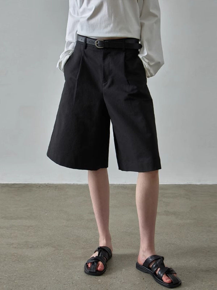 Dame brede shorts med plisseringer og sidelommer Stilla