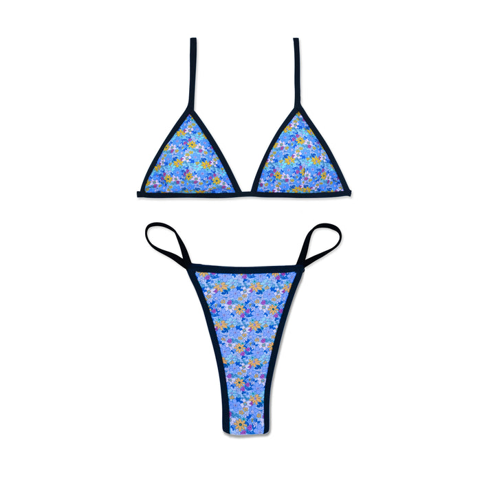 Dame Triangel-Bikini med blomsterdesign og justerbare stropper Skovae