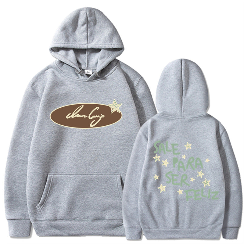 Kvinders hoodie sweatshirt med kreativ skrifttype og iøjnefaldende design Skovae