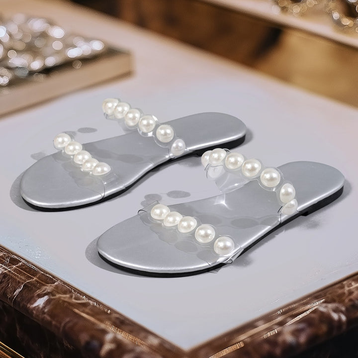Dame mode sandaler med elegante perledetaljer Stilla