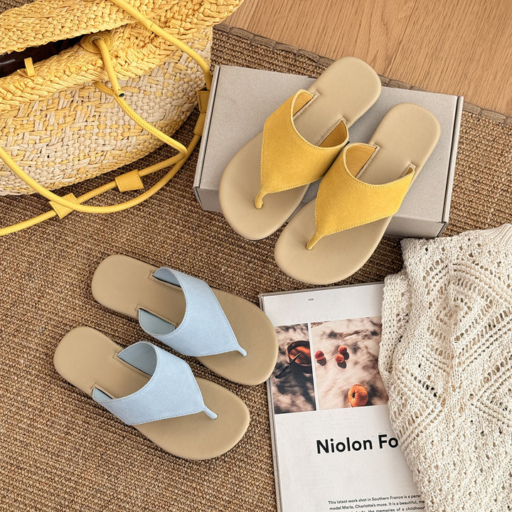 Dame Casual Suede Tåsplit Sandaler Stilla