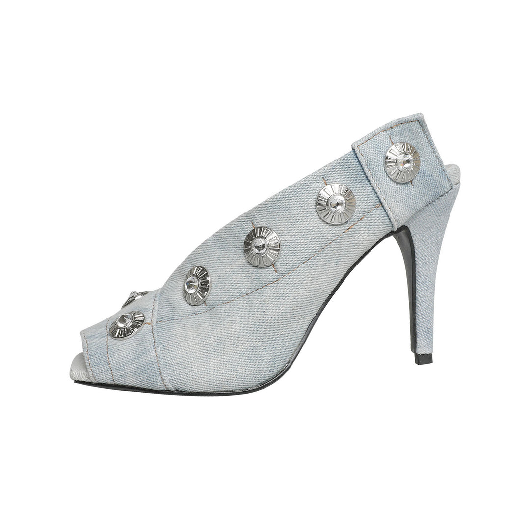 Femme Cut-Out Peeptoe Slingback-Højhælede med dekorative nitter Stilla