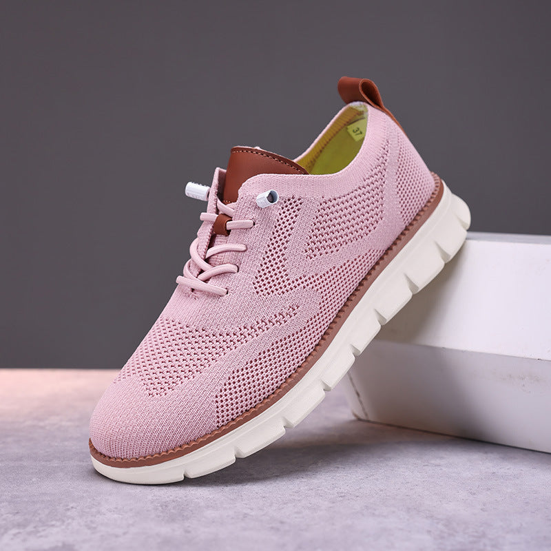 Dame nan strikket Derby-sneaker med fleksibel rillebund og polstret komfortsål Skovae