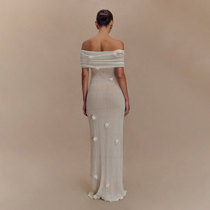 Dame Off-Shoulder Blomster Maxi Kjole Stilla