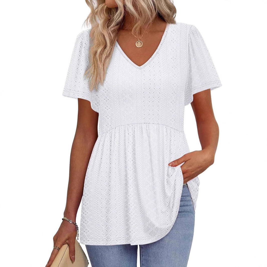 Dame struktureret Peplum Top Stilla