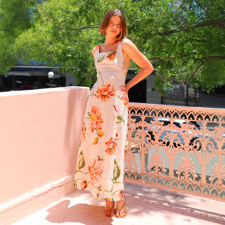 Ladies summer dress with floral patterns Skovae