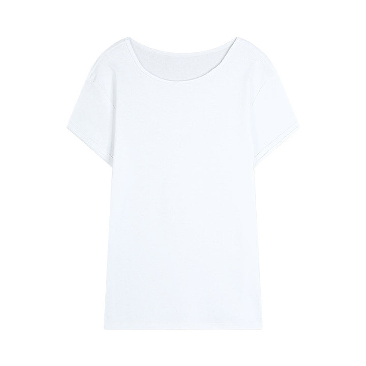 Dame afslappet oversized T-shirt med blød rund halsudskæring og fashionable detaljer Stilla