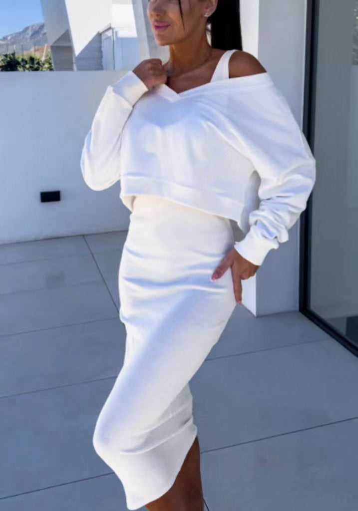 Dame moderne Sweat-outfit med stilfuldt top og figursyet nederdel Stilla