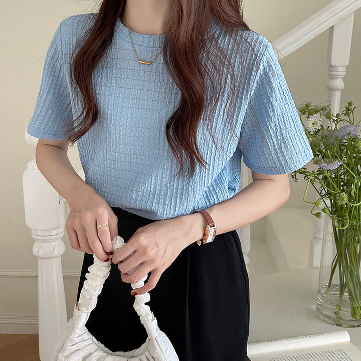 Femme Textureret Kortærmet Top Stilla