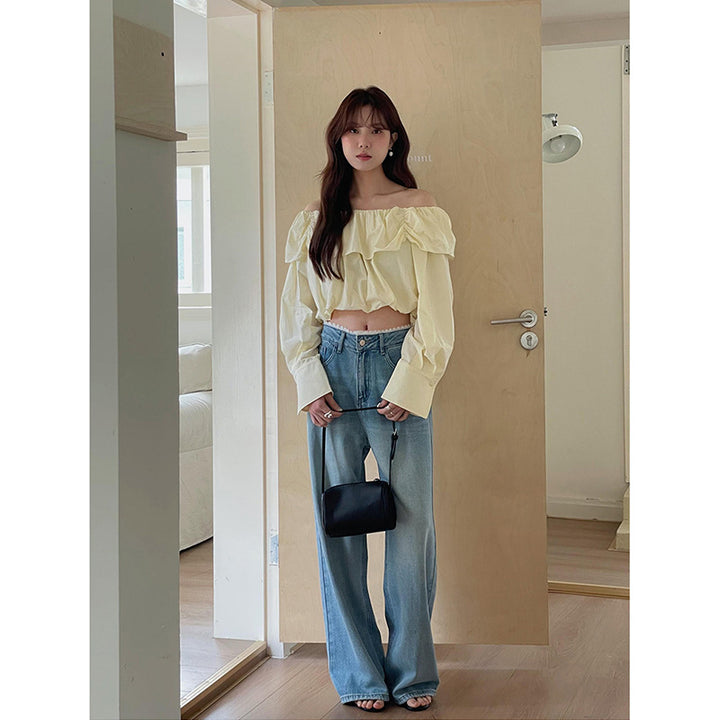 Dame High-Waist Jeans med bred ben og elegant pasform Stilla