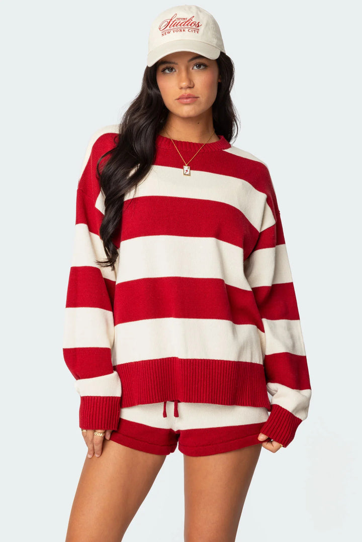 Kvinders hyggelige sweatshirt og shorts sæt Skovae