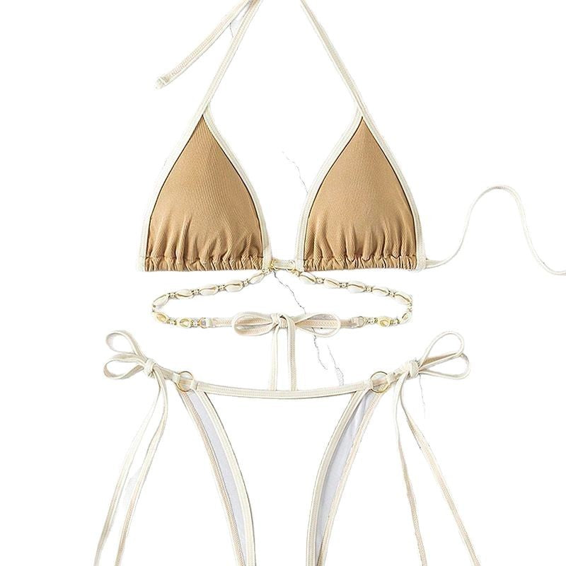 Dame Triangel-Bikini med justerbare stropper og fashionable accenter Stilla