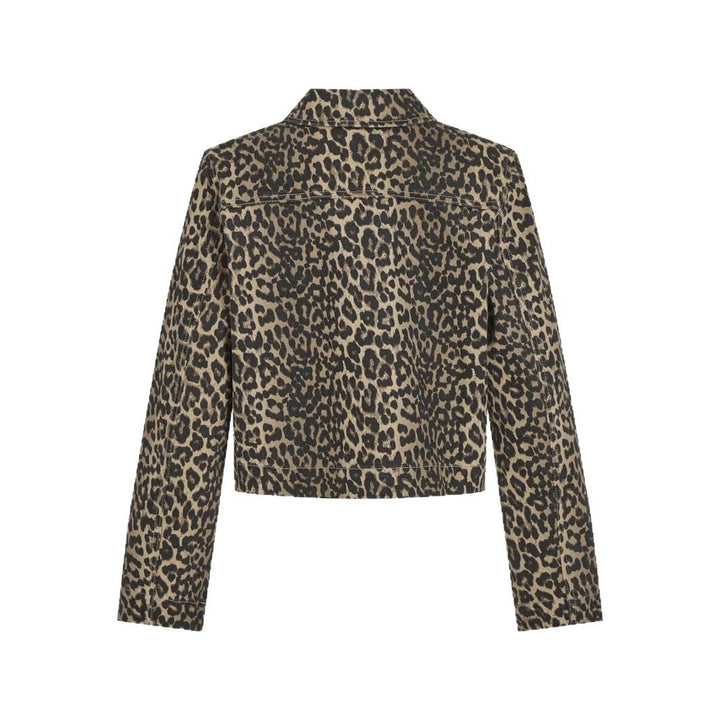 Dame Leopard-Print Kort Jakke Stilla