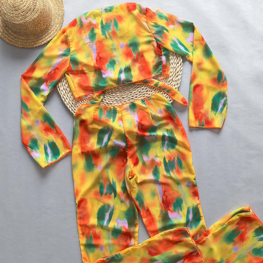 Dame luftig Strand-outfit med trendy knude-design Stilla