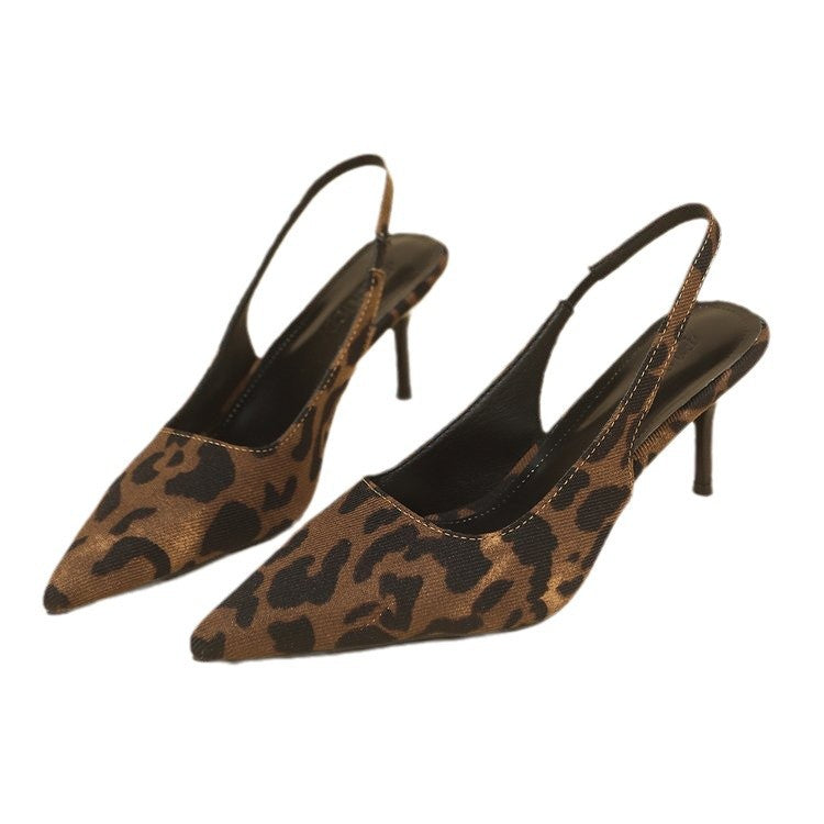 Dame Slingback Pumps med moderigtig leopard-design og elegant hæl Stilla