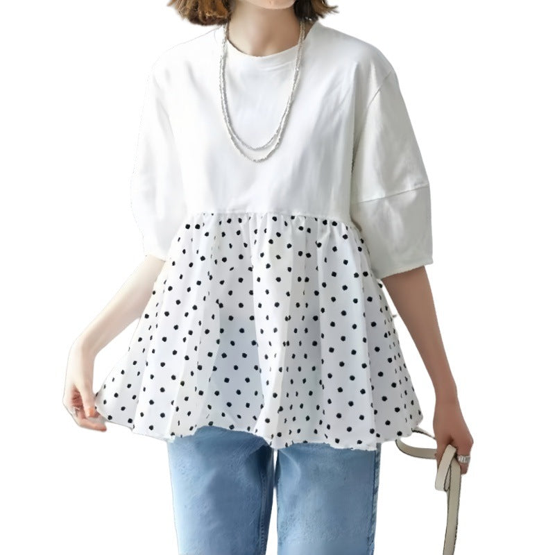 Dame Polka Dot Peplum Overdel Stilla