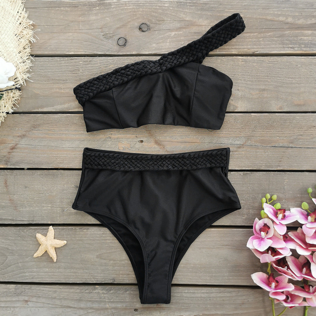 Dame bikini-sæt med innovativt flettet design og høj talje Stilla