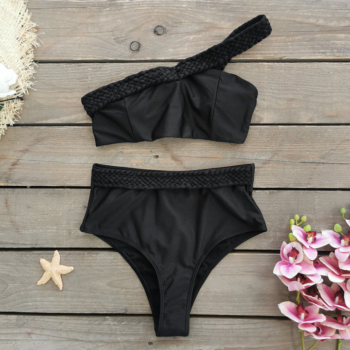 Dame bikini-sæt med innovativt flettet design og høj talje Stilla