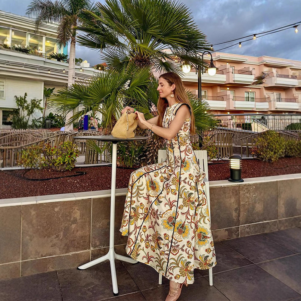 Dame Maxi Kjole med florale mønstre og elegant silhuet Stilla