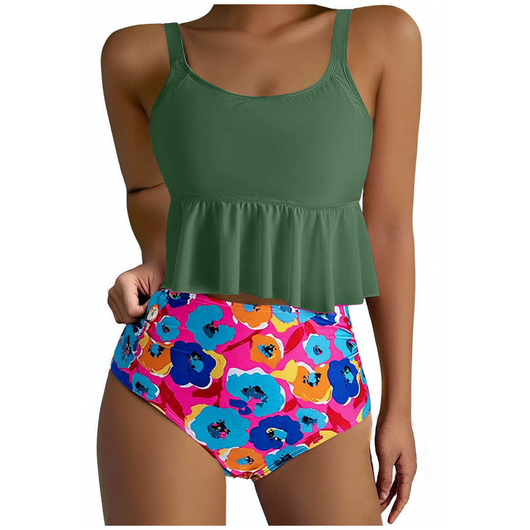 Dame Tankini-sæt med afslappet spidstop og højt skårne shorts Stilla