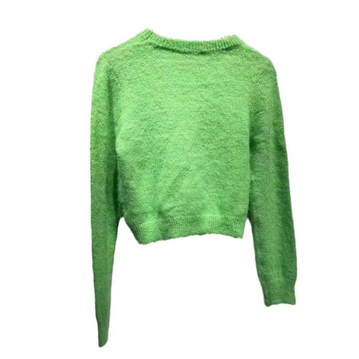 Dame sweater med sødt dyremotiv og fluffy tekstur Stilla