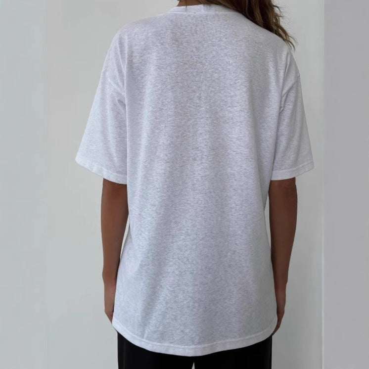 Dame Oversized T-shirt lavet af højkvalitets bomuld med komfortabel pasform og afslappet look Stilla