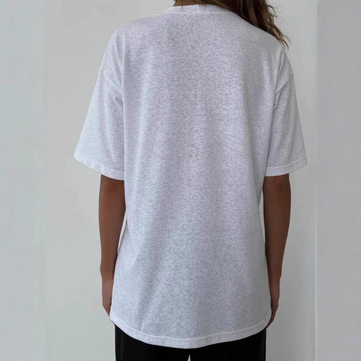 Dame Oversized T-shirt lavet af højkvalitets bomuld med komfortabel pasform og afslappet look Stilla