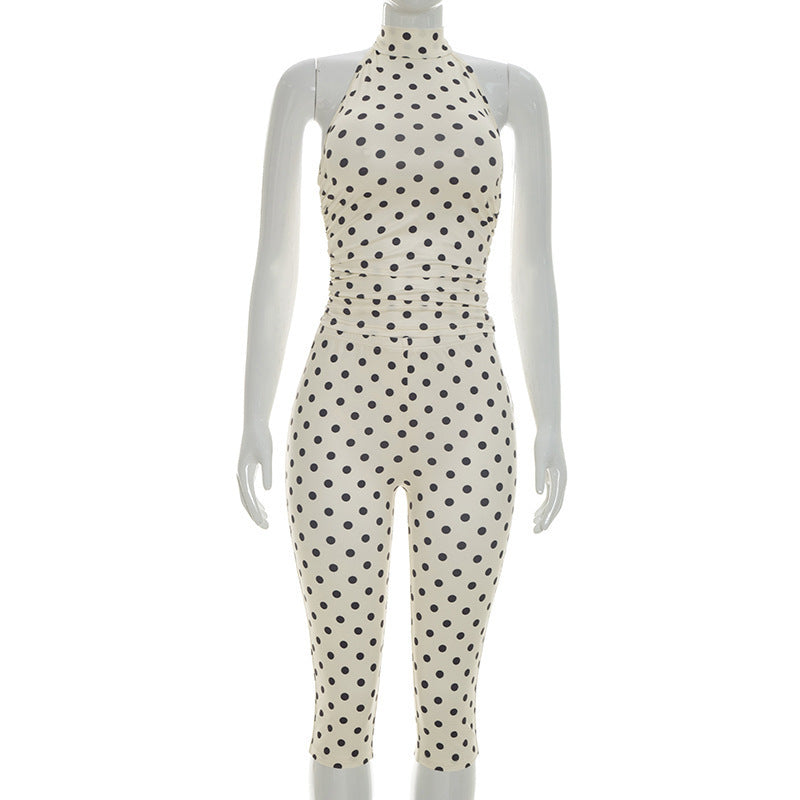 Damen Sportlicher Bodysuit mit modischem Polka-Dot-Muster Skovae