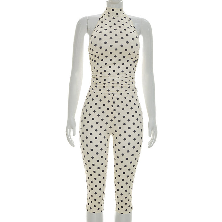 Damen Sportlicher Bodysuit mit modischem Polka-Dot-Muster Skovae
