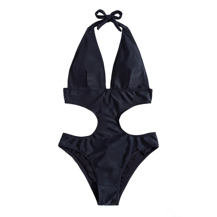 Dame one-piece badedragt med dyb V-udskæring og sidelags cut-out Skovae