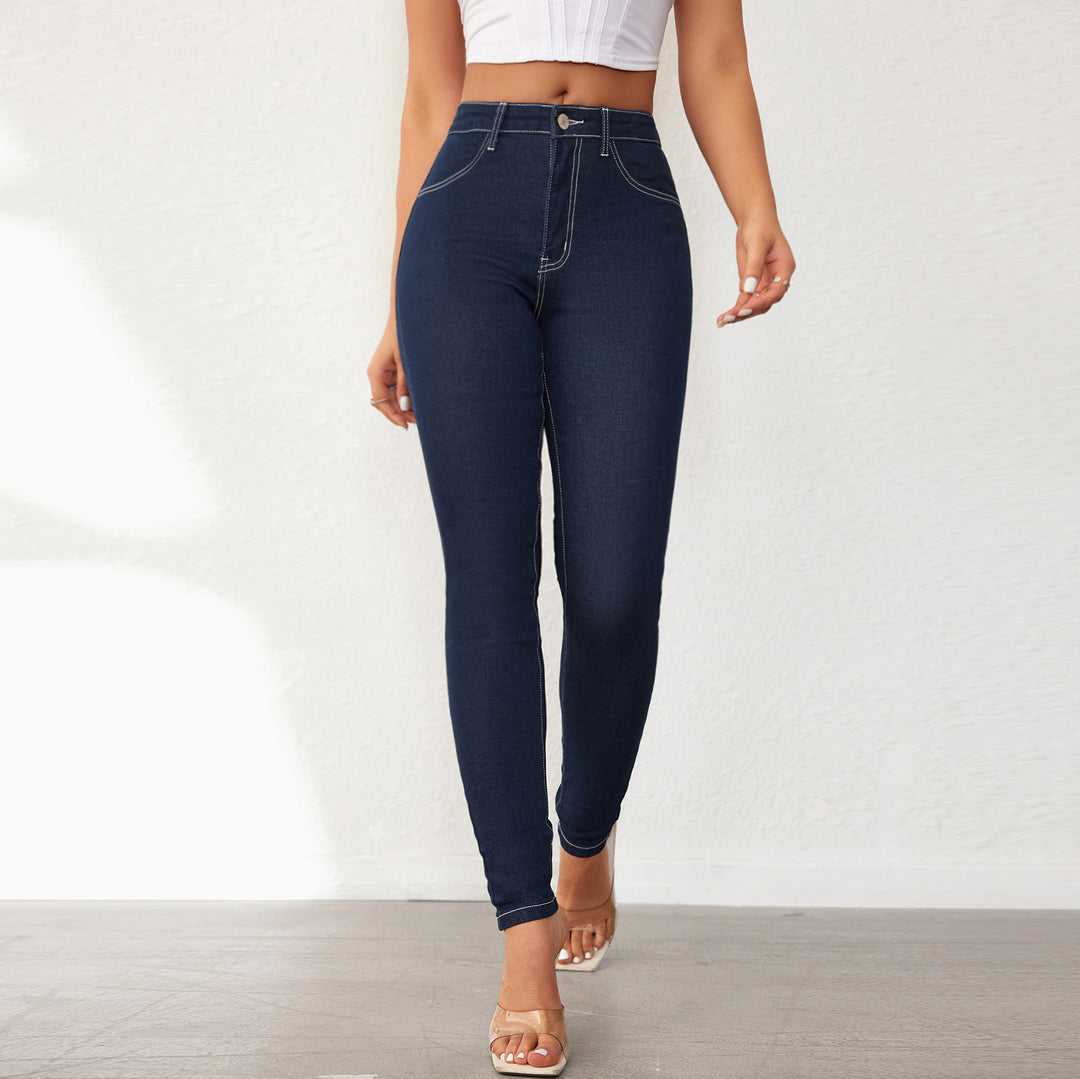 Dame højtaljede skinny jeans med komfortabel stræk og betont pasform Stilla