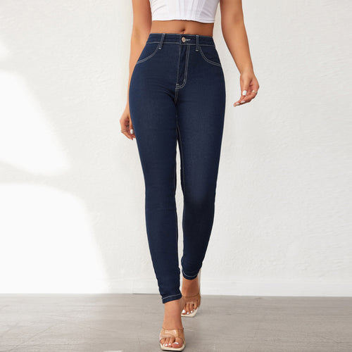 Dame højtaljede skinny jeans med komfortabel stræk og betont pasform Stilla