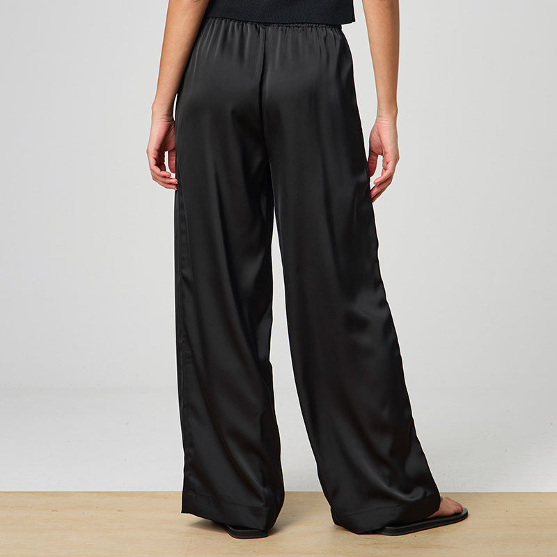 Femme Let Satin-Bred-Bukser Stilla