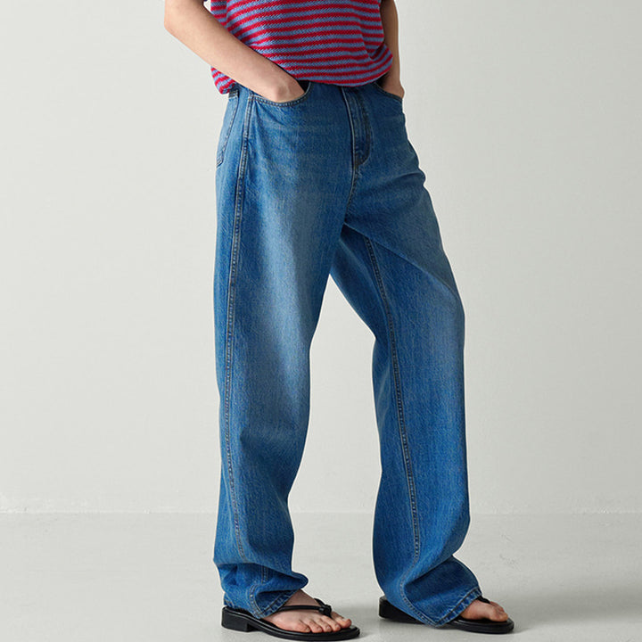 Dame Løst skårne jeans i retro-inspireret stil med høj talje Stilla
