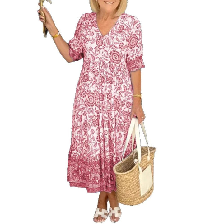 Dame Maxikjole med blomsterprint Stilla