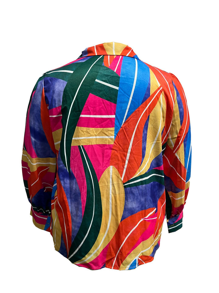 Damebluse med dynamisk farvegradient og moderne puffærmer Stilla