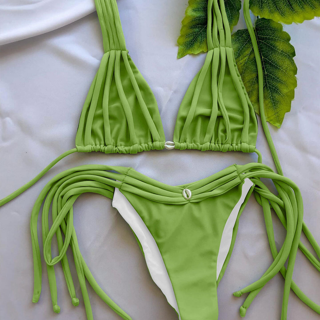 Dame Bikini-sæt med legende frynser og justerbare stropper Stilla